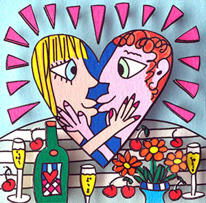 Heartfelt kiss;3D-Grafik, 350 Exemplare,;6 x 6 cm;330 - Galerie Wroblowski
